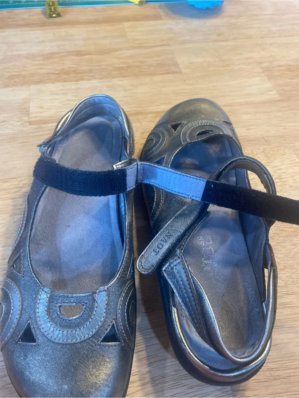 Naot Metallic Silver Mary Jane Flats